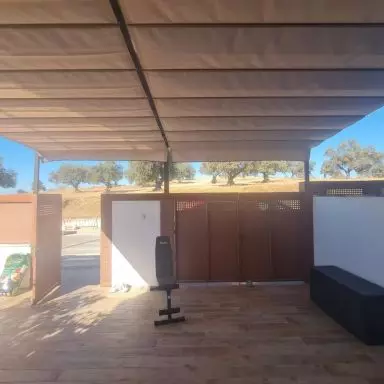instalacion fabricacion terraza palilleria doble estructura y lona malaga 02